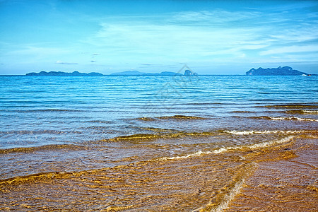 热带热带海滩天堂海岸晴天太阳天蓝色情调水晶珊瑚海浪旅游图片