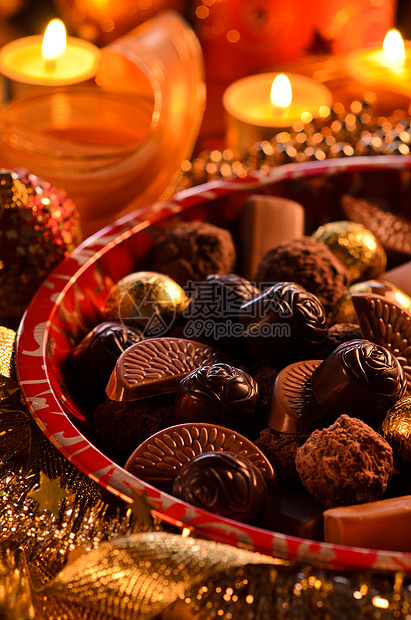 巧克力食物风格收藏美食蜡烛装饰可可念日丝带甜点图片