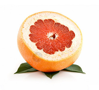 白纸上孤立的叶子切片葡萄水果种子柚子市场维生素食物粮食美食情调橙子甜点图片