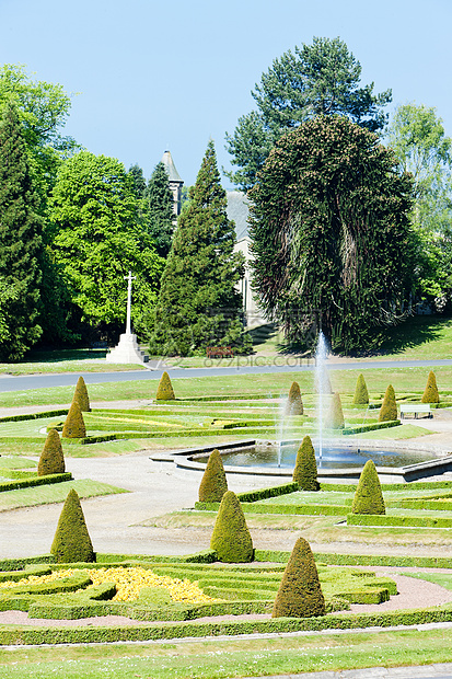 英格兰东北巴纳德城堡花园园地喷泉植物群绿色植被外观植物自来水厂花园位置世界图片