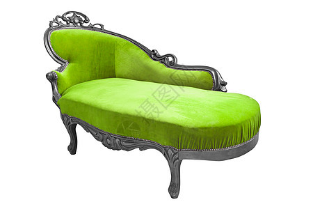 孤立的绿色沙发椅子装潢雕刻家具衣服蓝色装饰扶手椅座位风格图片