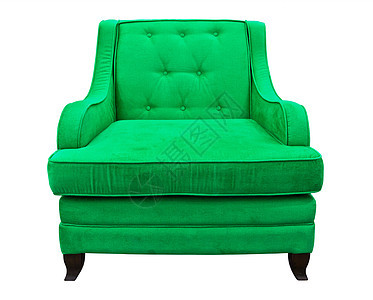 孤立的绿色沙发扶手椅衣服蓝色装饰椅子插图奢华座位皮革雕刻图片