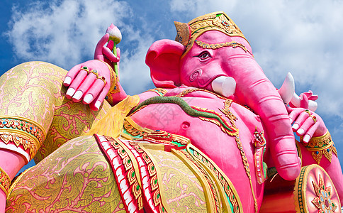 粉红甘尼沙雕像天堂紫色橙子象牙吉祥项链宗教信仰上帝化身图片