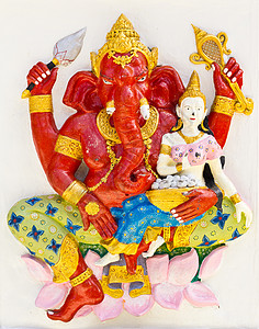 印度莲花庙泰国 印度或印度教神称三甲原加那帕提背景