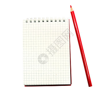 笔记本商业铅笔空白写作草图日记笔记红色文档平方图片