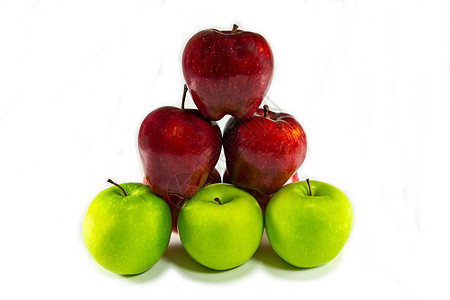 孤立的红苹果和绿苹果花园甜点植物生活果汁饮食早餐营养食物产品图片