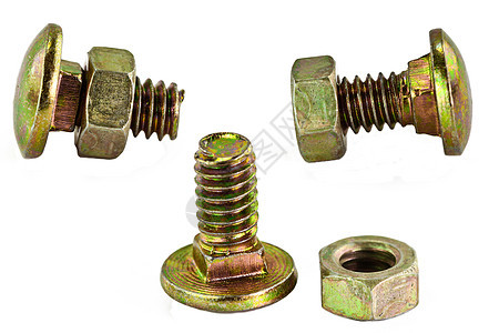 对螺栓和螺母的不同看法六边形硬件插图螺纹金属宏观工业坚果白色工具图片