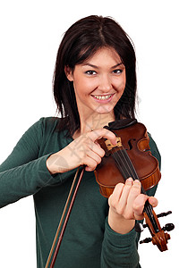 用小提琴的快乐女孩图片