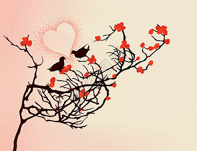 爱鸟儿叶子荒野装饰品风景艺术木头插图边界卡片框架图片