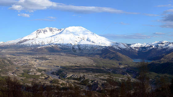 华盛顿州圣海伦神与精神湖全景环境科学植被火山探索旅游乡村景点荒野地质图片