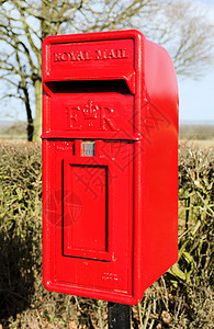 红信框信箱油漆红色乡村邮政背景图片