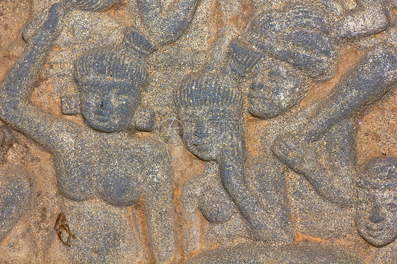 雕刻在寺庙墙上的土著艺术窗户装饰佛教徒入口传统工艺文化金子教会雕塑图片
