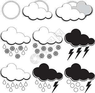 天气预报员用符号编号天空溶胶太阳数字冰雹天气预报涡流徽章风暴图片