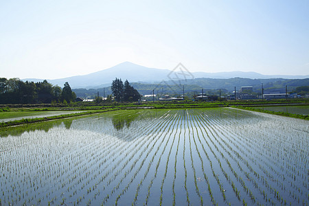 希马卡米山和牧地景观村庄场地田园蓝色农场国家绿色蓝天天空图片