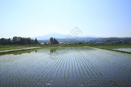 希马卡米山和牧地景观绿色场地村庄蓝色天空田园国家农场蓝天图片