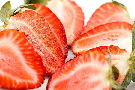 新鲜草莓密闭饮食活力食物水果养分果味果实绿色健康叶子图片