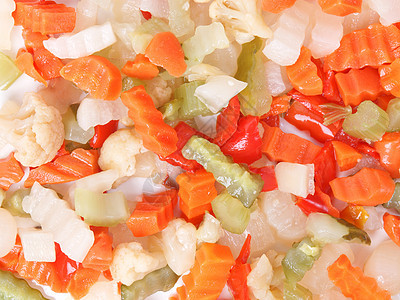 混合蔬菜胡椒橙子洋葱美食菜花盘子绿色白色芹菜食物图片