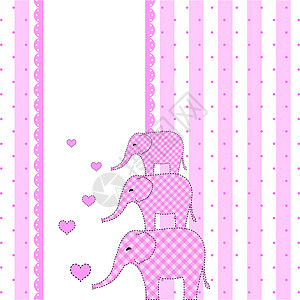 新的婴儿淋浴邀请卡生日庆典欢迎卡片喜悦快乐小象条纹插图问候语图片