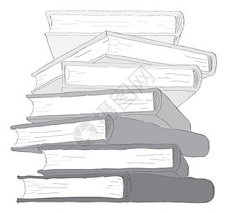 书籍堆叠堆积  孤立在白色背景上贮存图书馆插图工作文化文档大学知识草图法律图片