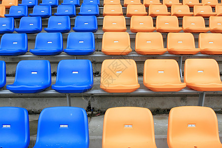 塑料 黄色和蓝色 体育场的新椅子数字楼梯民众运动推介会剧院长椅论坛团体观众图片