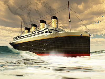 泰坦尼克号船碰撞旅行灾难性航程插图班轮汽船沉船海洋冰山图片