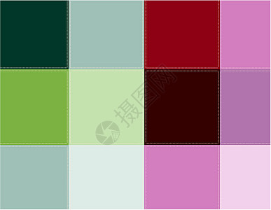 彩色方形 aqua插图数字缝合红色绿色紫色纺织品灰色瓶子绘画图片