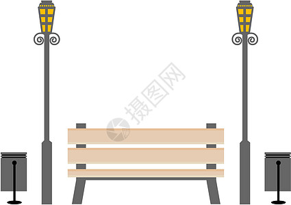 法官席栏杆木板娱乐灯光黄色插图金属灯笼长椅街道图片