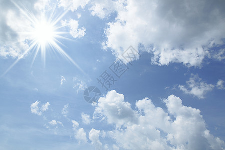 蓝色天空中的白云天气空气阳光白色多云太阳图片