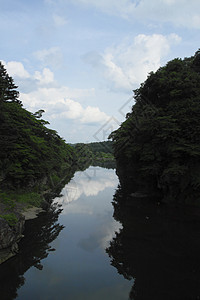 的山谷genbi绿色岩石旅行天空溪流蓝色公园假期图片