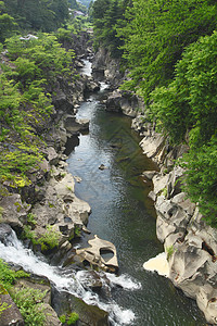 的山谷genbi天空假期绿色蓝色岩石旅行公园溪流图片