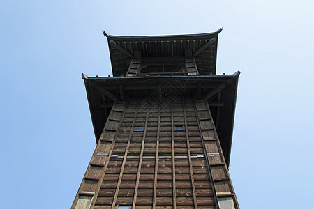 铃儿时代在川地 斋间蓝色天空蓝天文化钟声时间建筑学江户木头图片