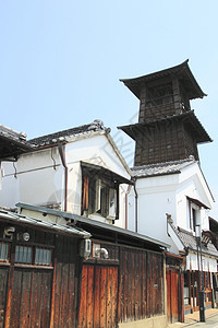 铃儿时代在川地 斋间天空江户木头建筑学文化蓝色时间蓝天钟声图片