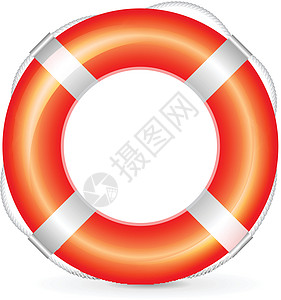 救生艇生活红色活力救生圈戒指绳索安全救援圆圈情况图片