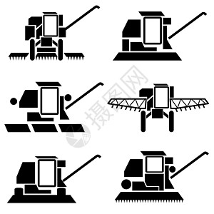 合并收获力量玉米乡村运输收割机收藏农作物车辆插图机械图片