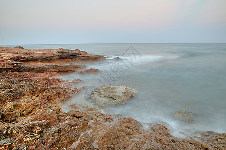 西班牙阿扎哈尔海岸旅游日出支撑假期旅行薄雾岩石悬崖城市日落图片