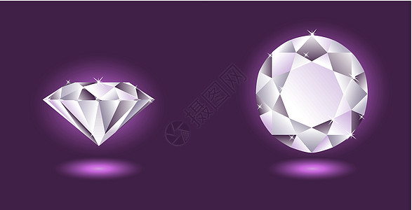 紫底的矢量钻石图片