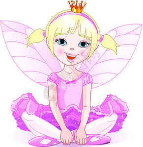 小仙女芭蕾舞粉色蝴蝶女孩微笑魔法童话女王戏服孩子公主图片