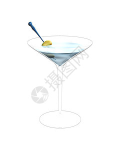3D 绿色橄榄鸡尾酒杯玻璃庆典生日插图餐厅饮料酒吧派对奢华图片