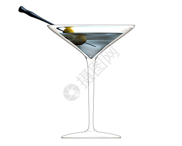 3D 绿色橄榄鸡尾酒杯饮料庆典餐厅生日奢华玻璃插图派对酒吧图片