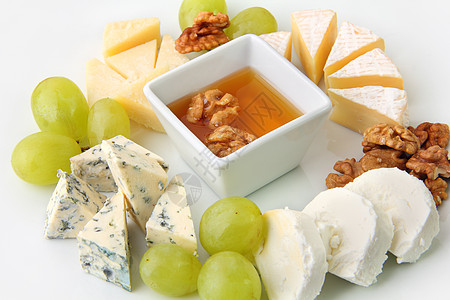 奶酪水果奢华奶制品团体早餐核桃午餐甜点盘子食品图片