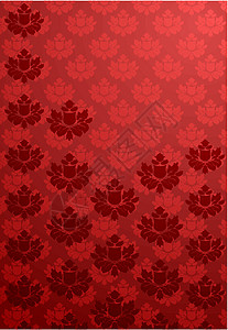 垂直红色亮光模式墙纸艺术品魅力插图装饰品奢华卷曲曲线繁荣边界图片