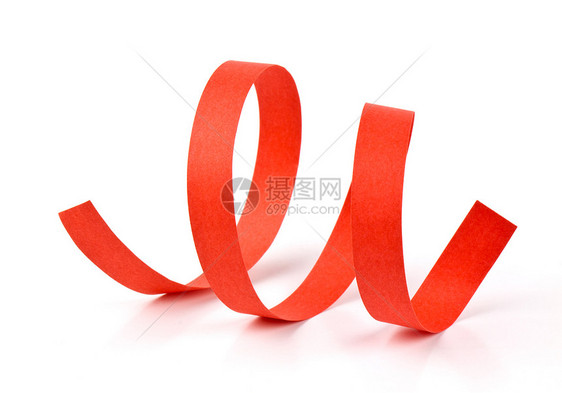 红丝带标签曲线红色庆典螺旋包装图片