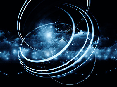 光径和分形泡沫精神黑色环形创造力蓝色想像力星云魔法卷曲漩涡图片