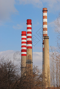 热电发电厂烟囱;图片