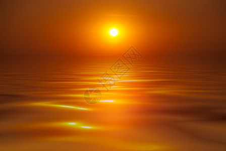 海中美丽的日落支撑日光天空海岸地平线天气反射橙子气候蓝色图片