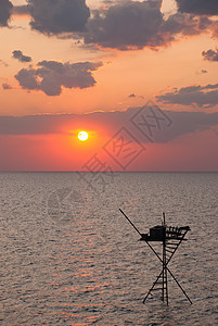 黑海的渔具 捕鱼厂图片