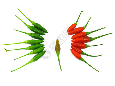 红辣椒和绿辣椒团体食物绿色蔬菜餐厅胡椒香料红色饮食白色图片
