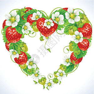 心脏形状的草莓边框图片