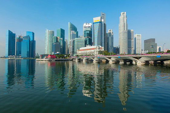 新加坡摩天大楼城市景观地标建筑学反射天际水平商业自然光风景图片