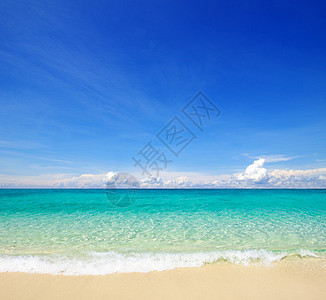 海 海蓝色海浪海景放松海洋晴天热带支撑假期天堂图片